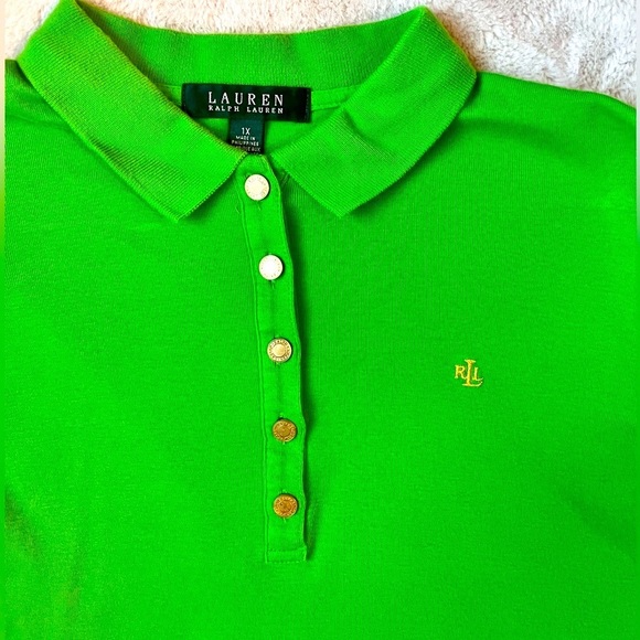 Lauren by Ralph Lauren Green Shirt Women Plus Size 1X - Picture 4 of 7